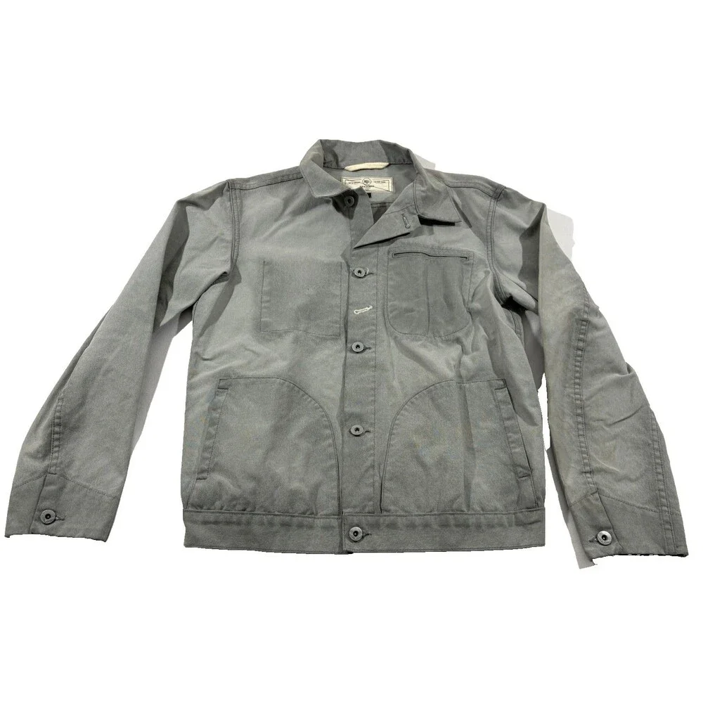 Rogue Territory RGT Supply Jacket Waxed Canvas Grey Ridgeline Button Chore Sz L